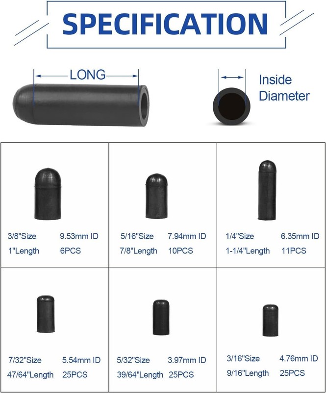 High-Quality Rubber Vacuum Caps - 102 PCS Assorted for Tight Seals & Safety gallery