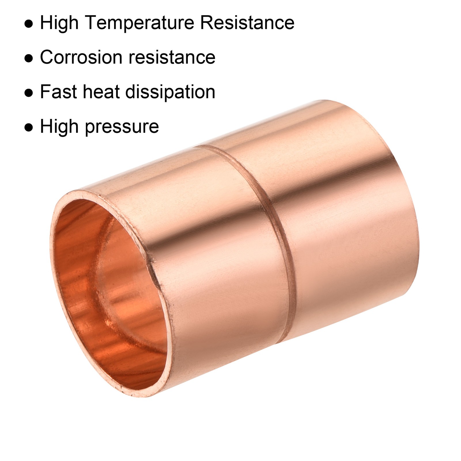 5pack Straight Copper Coupling Fittings 5/8 Inch ID Welding Joint for HVAC Air gallery