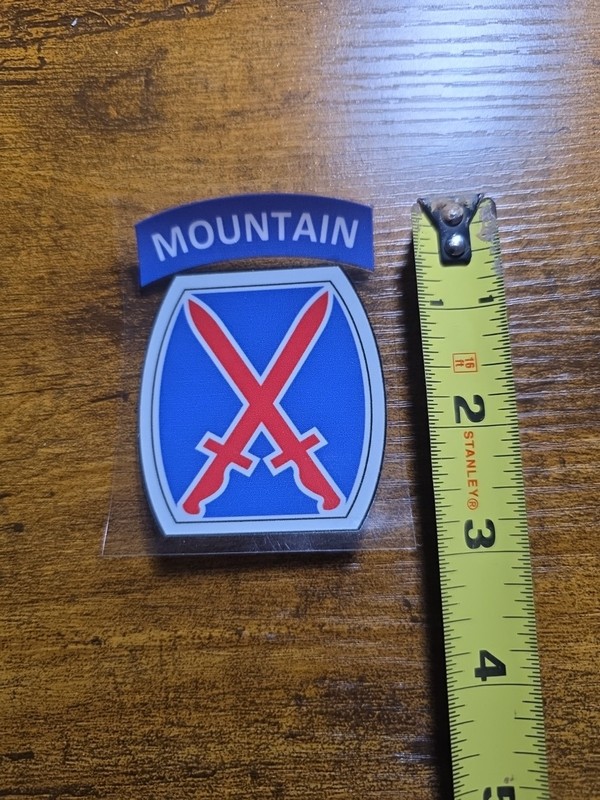10th Mountain Division Patch Tab UV DTF Decal Waterproof Made In USA gallery