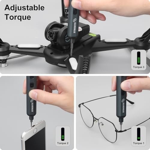 STREBITO Mini Electric Screwdriver Set 70-in-1 Cordless w/ 64 S2 Bits & LED gallery