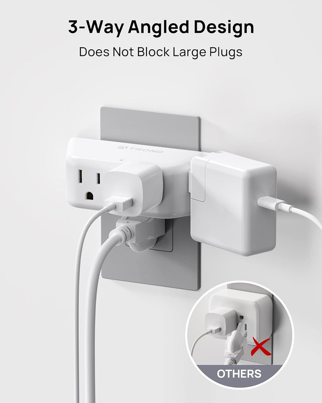Outlet Extender Surge Protector - Multi Plug Wall Outlet with 4 Grounded Sockets gallery