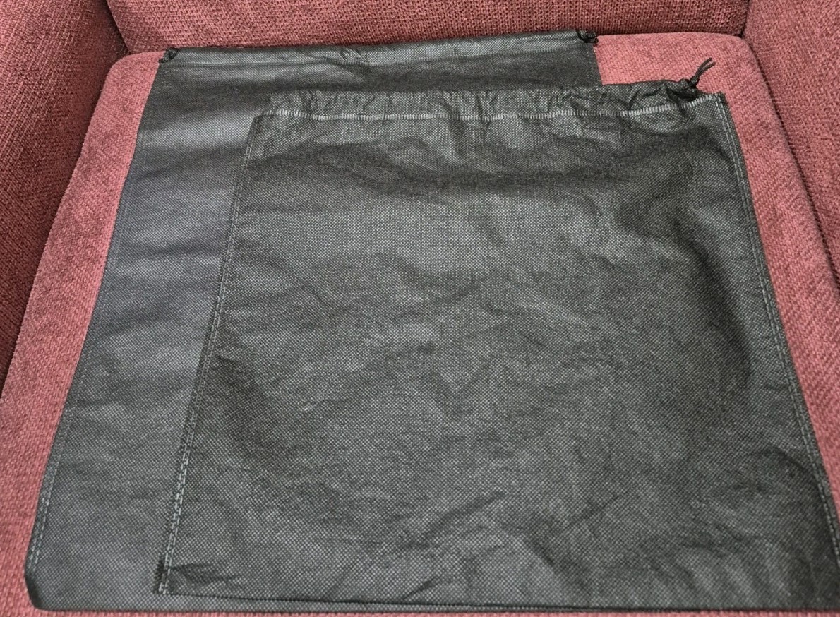 Two Black Dust Bag Protector Storage Cover 13-1/2" Square & 13-3/4x16 Drawstring gallery