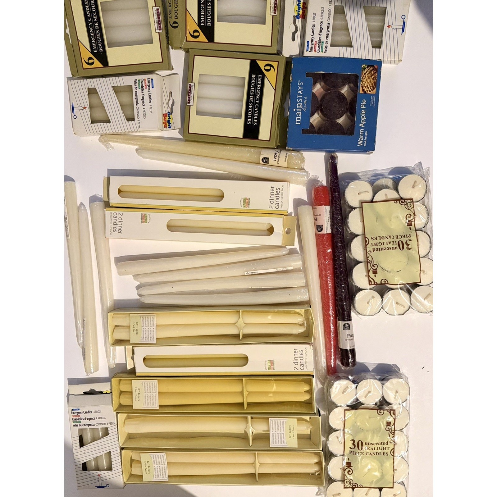 NEW Bulk Candle Lot Emergency Dinner Taper Tea Light Unscented Mixed gallery