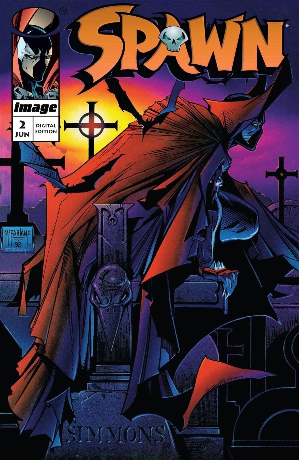 Spawn (1992) #2 GLOSSY Poster print 16"x24" HOME DECOR gallery