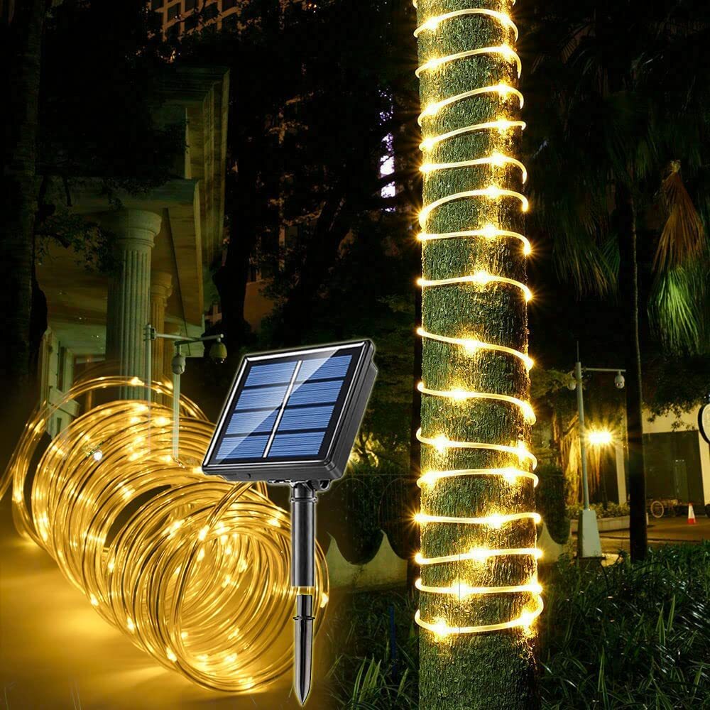Outdoor Solar LED Rope lights 8 Modes for Camping Party Patio Porch Garden Decor gallery