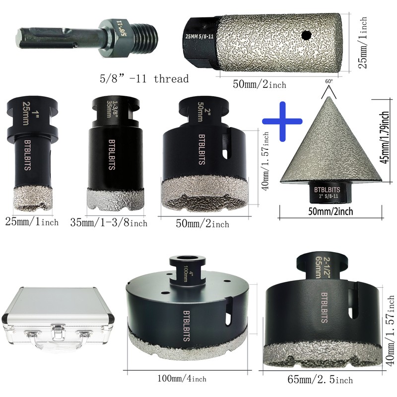 Diamond Drilling Core Bits Set Kit Hole Saw For Marble Granite Tile Porcelain gallery