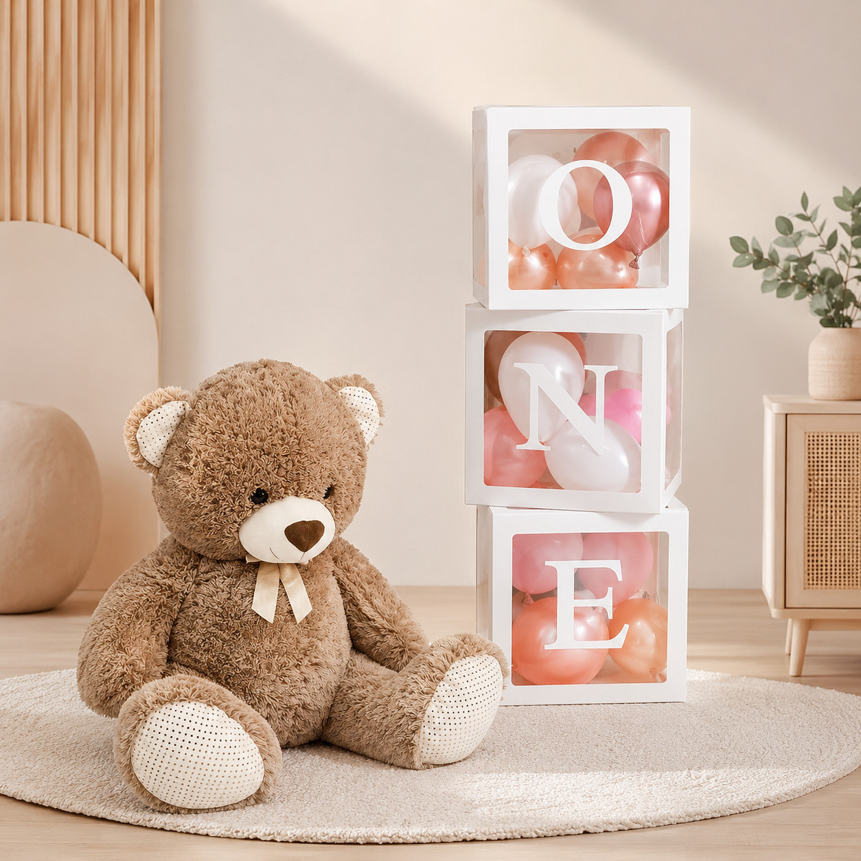 Baby Shower Balloon Display Boxes Clear Letter Blocks Party Decoration Set gallery