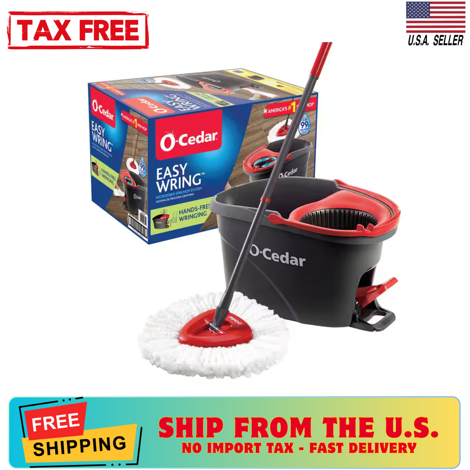 O-Cedar Easywring Floor Cleaning System with Bucket and Microfiber Spin Mop gallery
