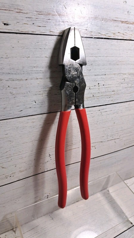 High Leverage Linesman Pliers with Crimping Tool 9.5 Inch Red Handle gallery