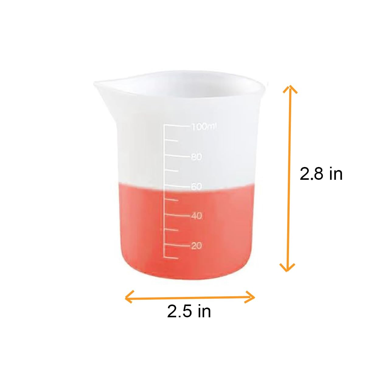 10 Pcs 100ml Silicone Measuring Cups, Nonstick Mixing Cups for 100ml, White gallery