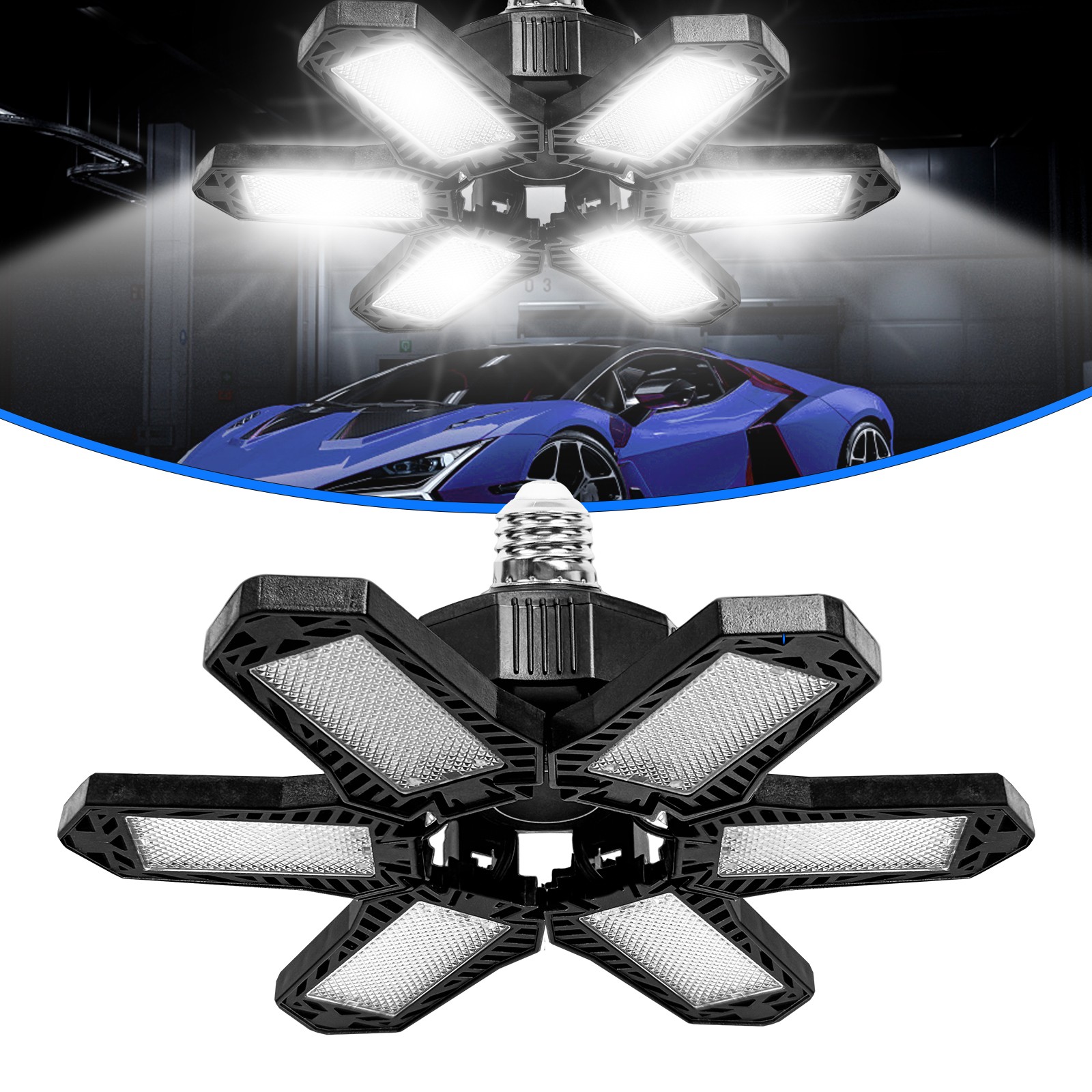 1 Pack LED Garage Light Bright Work Shop Ceiling Light Deformable Bulb Lamp gallery