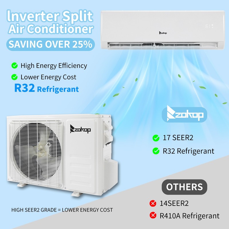 11500 BTU Mini Split AC/Heating System Split Inverter Air Conditioner w/Wifi APP gallery