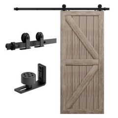 4FT~20FT Rustic Sliding Barn Door Hardware Kit for Single/Double/Bypass T Roller