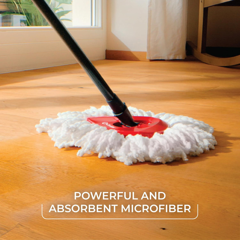 Easywring Microfiber Spin Mop, Bucket Floor Cleaning System, Red, Gray, Standard gallery