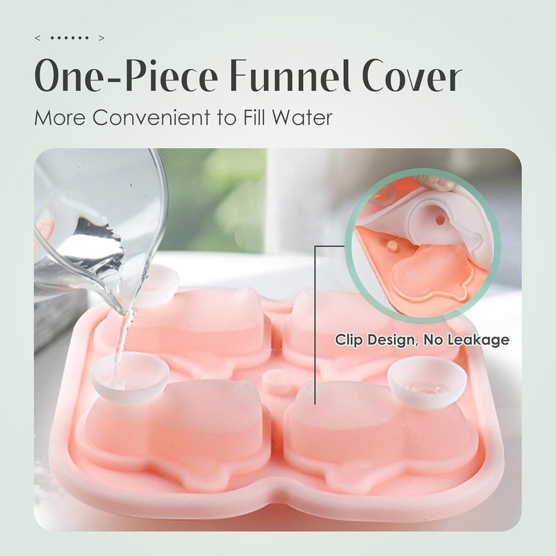 2 Pack Silicone Ice Cube Molds Fun Shapes 3D Animal Large Ice Cube Trays with gallery