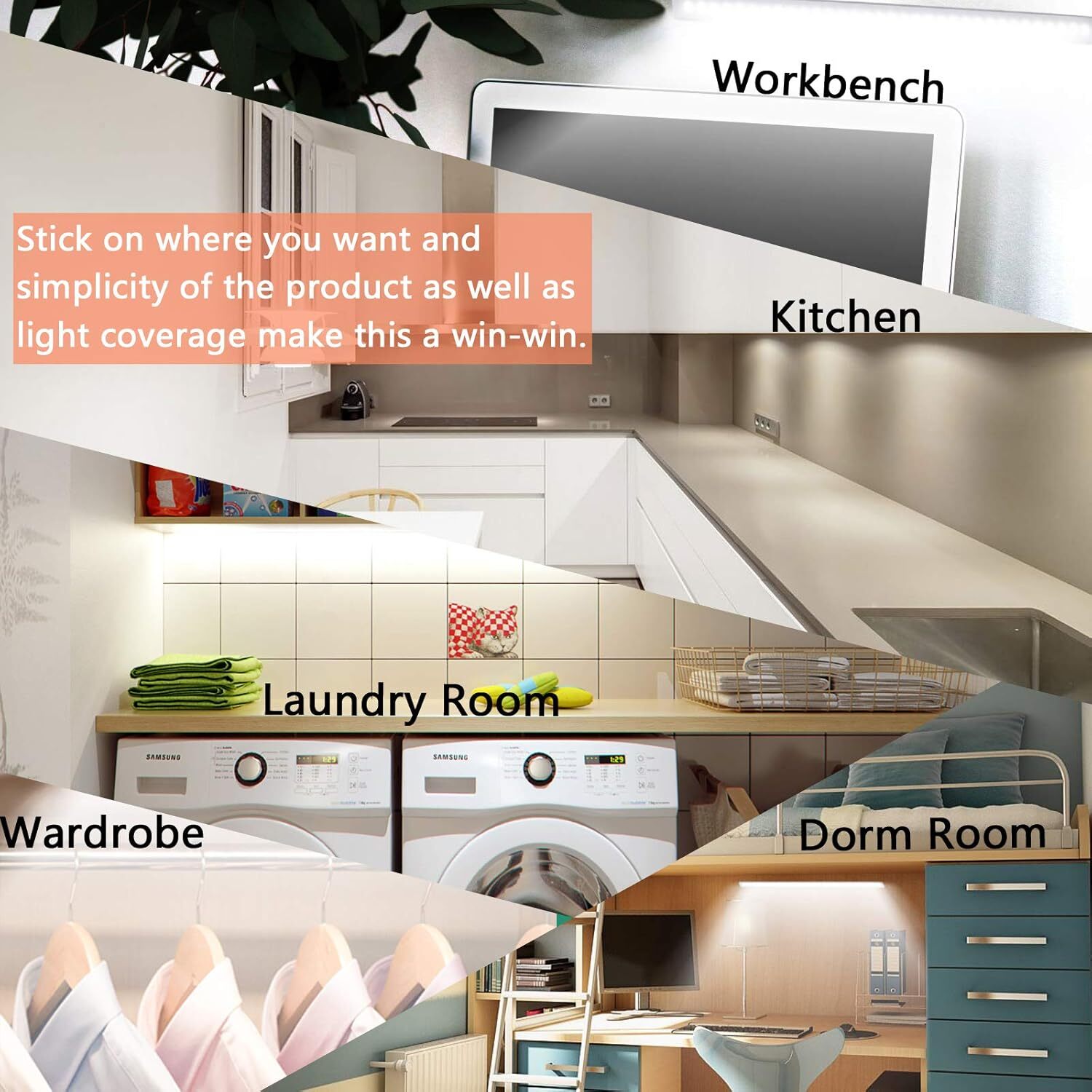 12" Plug-In LED Closet Light � Cold White, Dimmable, Memory Function gallery