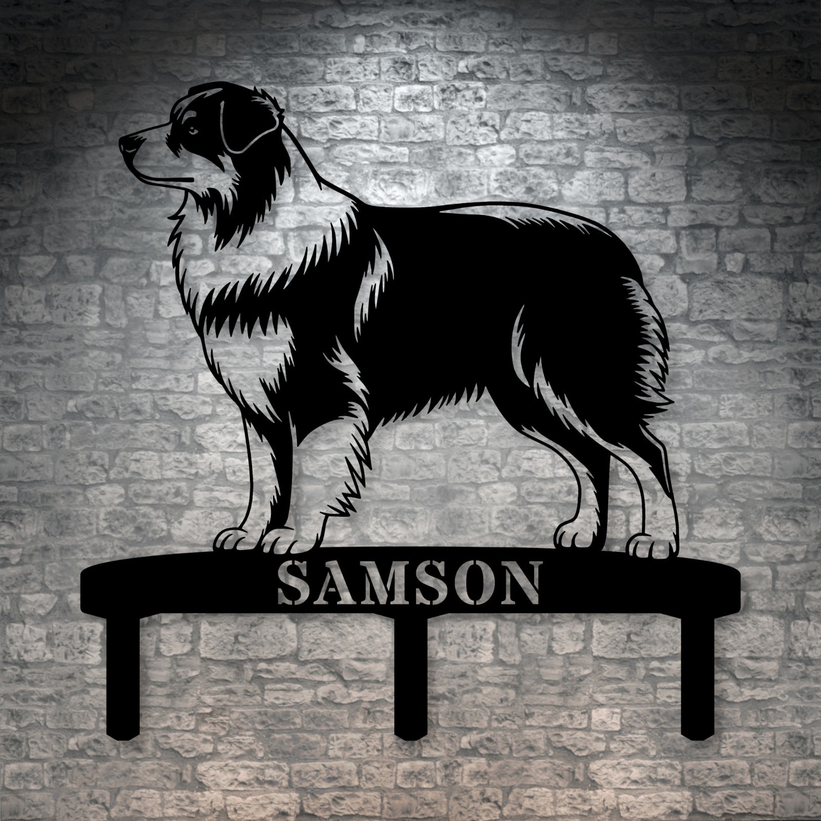 Personalized Australian Shepherd Garden Metal Sign With Stakes. Dog Lover Gift gallery