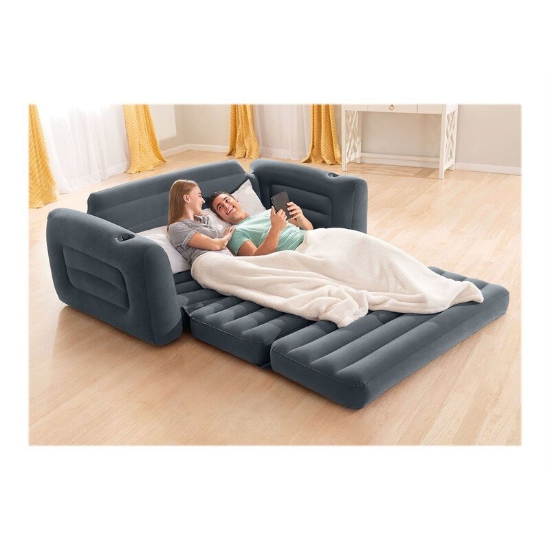 Pull Out Sofa Inflatable Bed Comfortable Couch Quick Inflate Indoor Use gallery