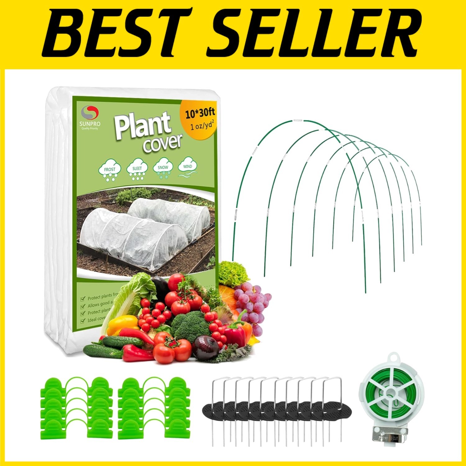 Frost Blanket & Garden Hoops Set - Winter Protection- gallery