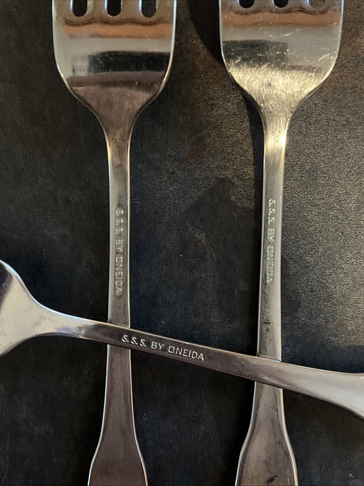 3 Dinner Forks SSS Oneida Minute Man Colonial Boston Satin Stainless Flatware gallery