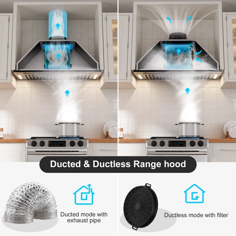 900 CFM BRANO Insert Range Hood - Voice/Gesture/Touch Control & Stainless Steel gallery