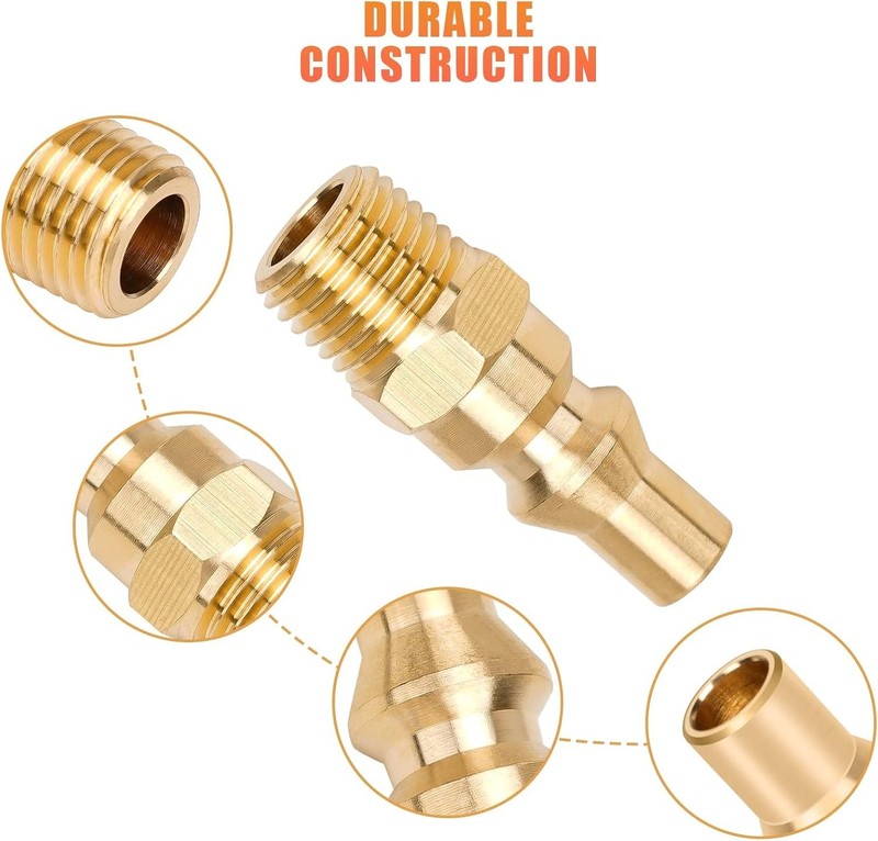 Brass Quick Connect Fitting with Full Flow Male Plug - RV BBQ Essential gallery