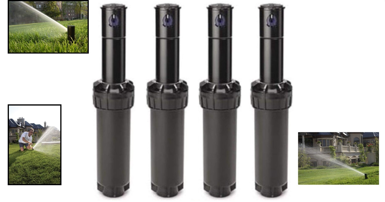 5000 Rotary Sprinkler Heads 4-Pack - Adjustable 40-360 Degrees Coverage gallery