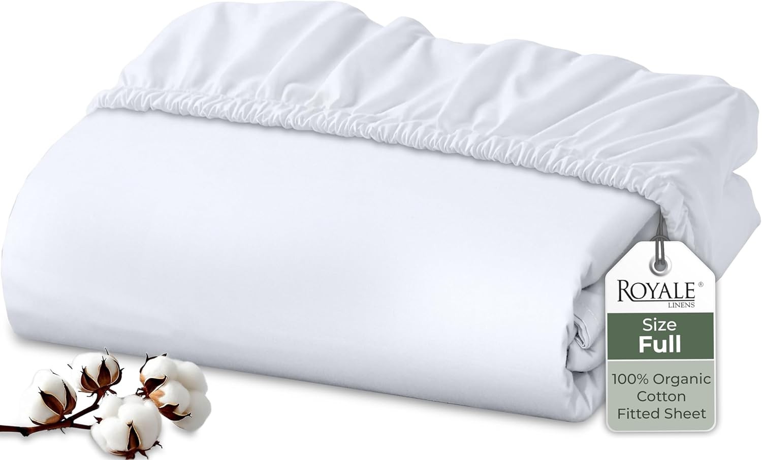 100% Organic Cotton Fitted Sheet - Percale Weave - Super Soft Deep Pocket Bottom gallery