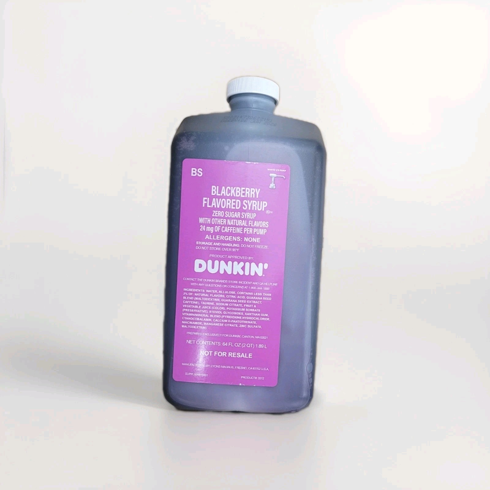 *NEW* Dunkin’ Energy Black Berry Flavored Syrup 64Oz With Pump gallery