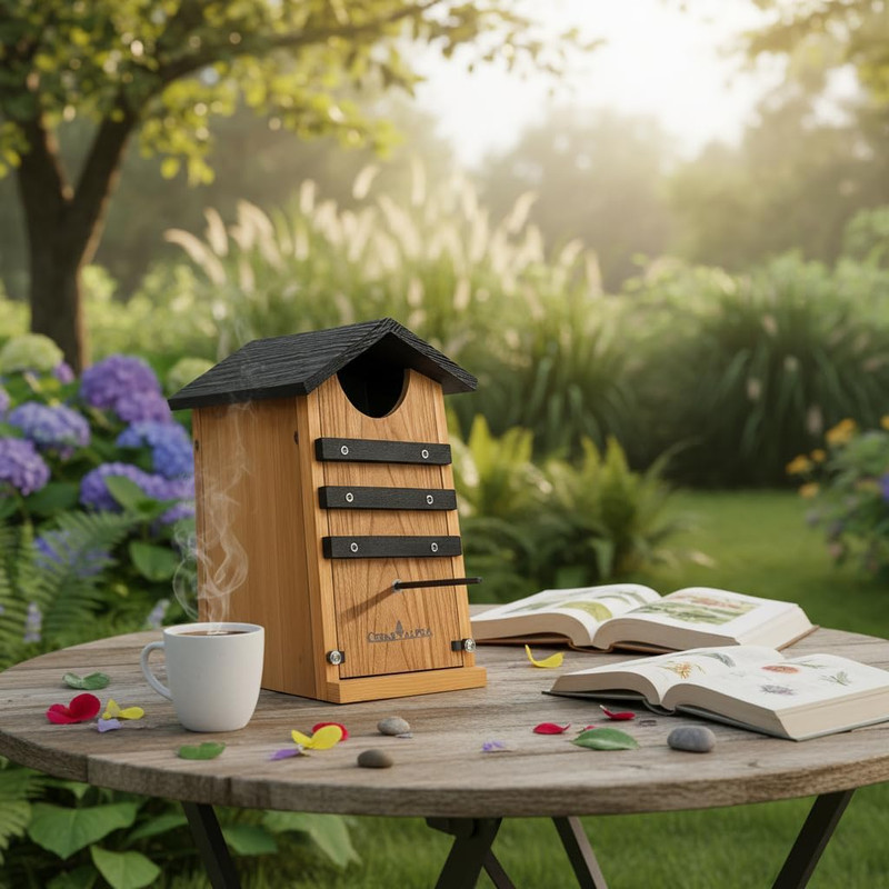 Cedar Screech Owl House Box, Nesting Shelter, Large Cedar Bird House for Outside gallery