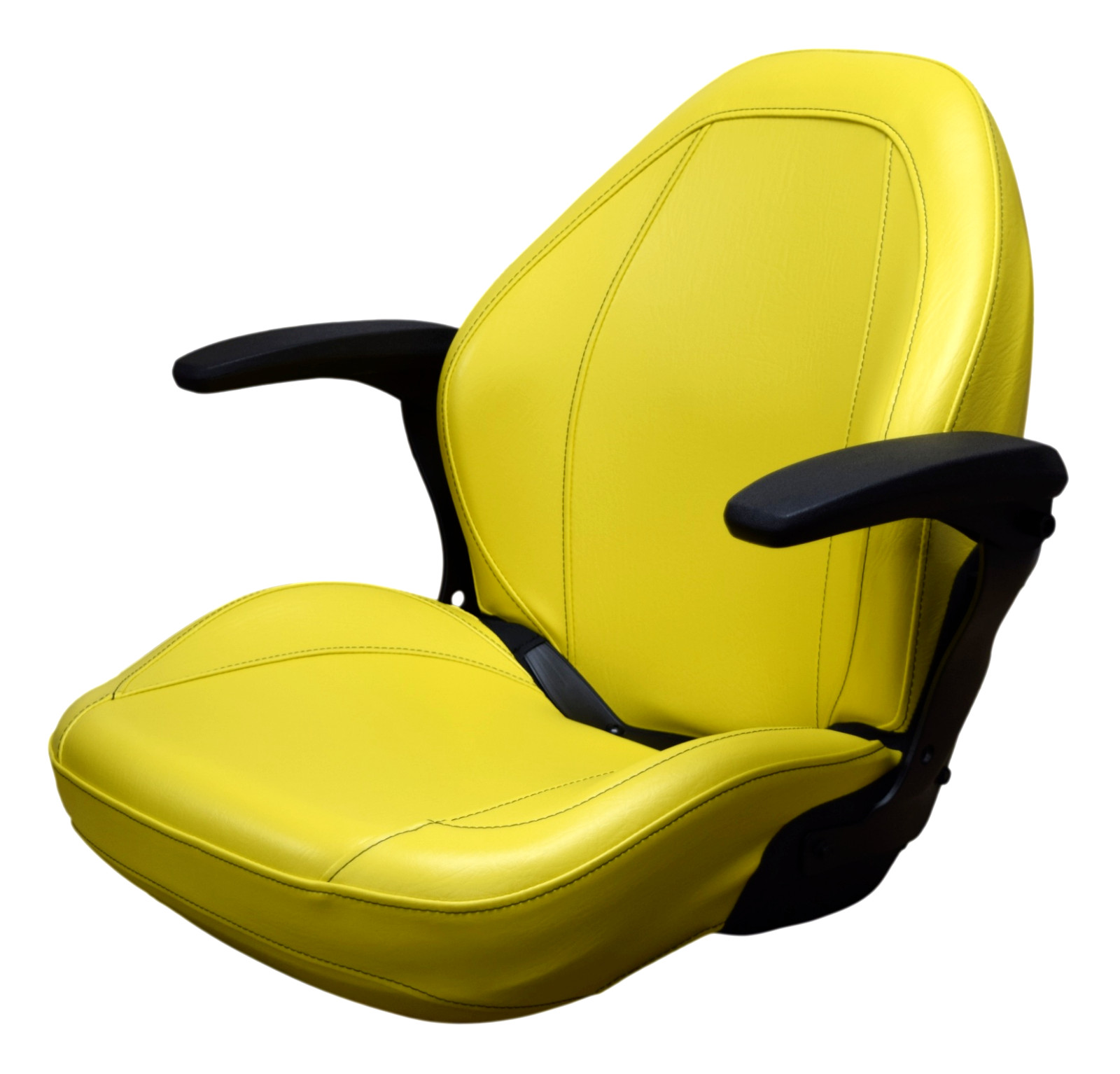 John Deere High Back Lawn Mower Compact Tractor Seat With Armrests Yellow gallery