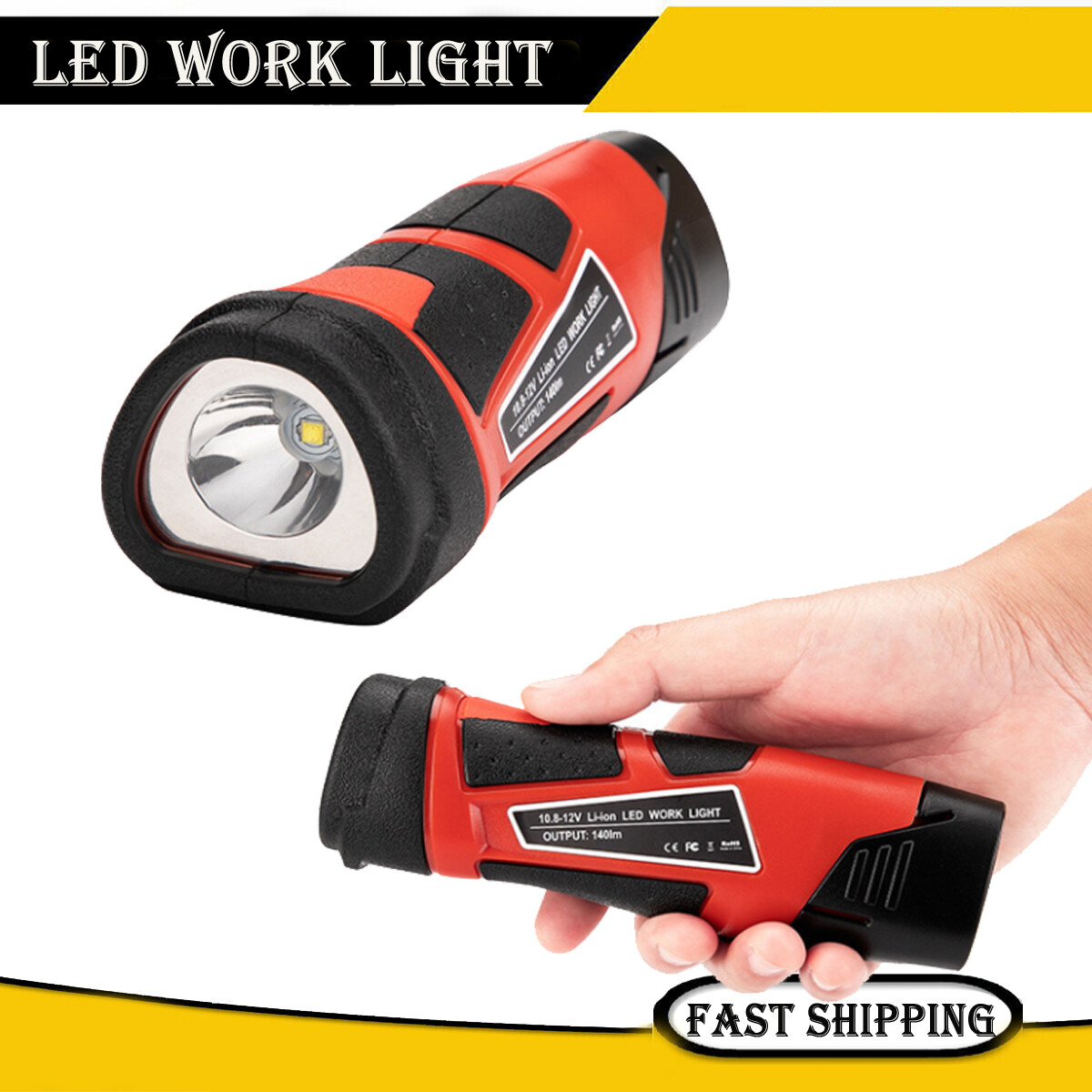 Portable Flashlight LED Work Light Spotlight For Milwaukee 12V Li-Ion Battery gallery