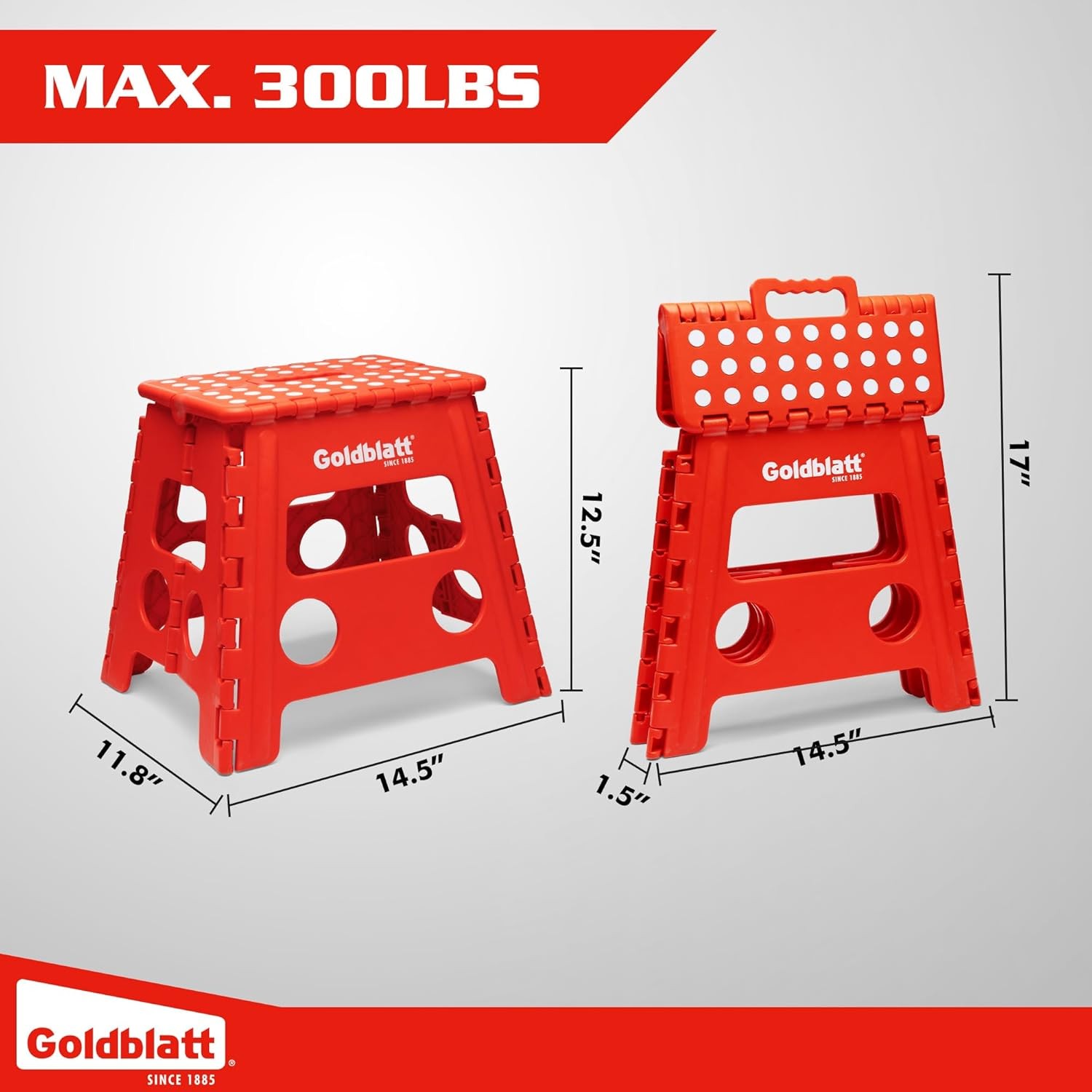Goldblatt 8.5''/12.5" Folding Step Stool Non-Slip Top & Anti-Skid Feet Portable gallery