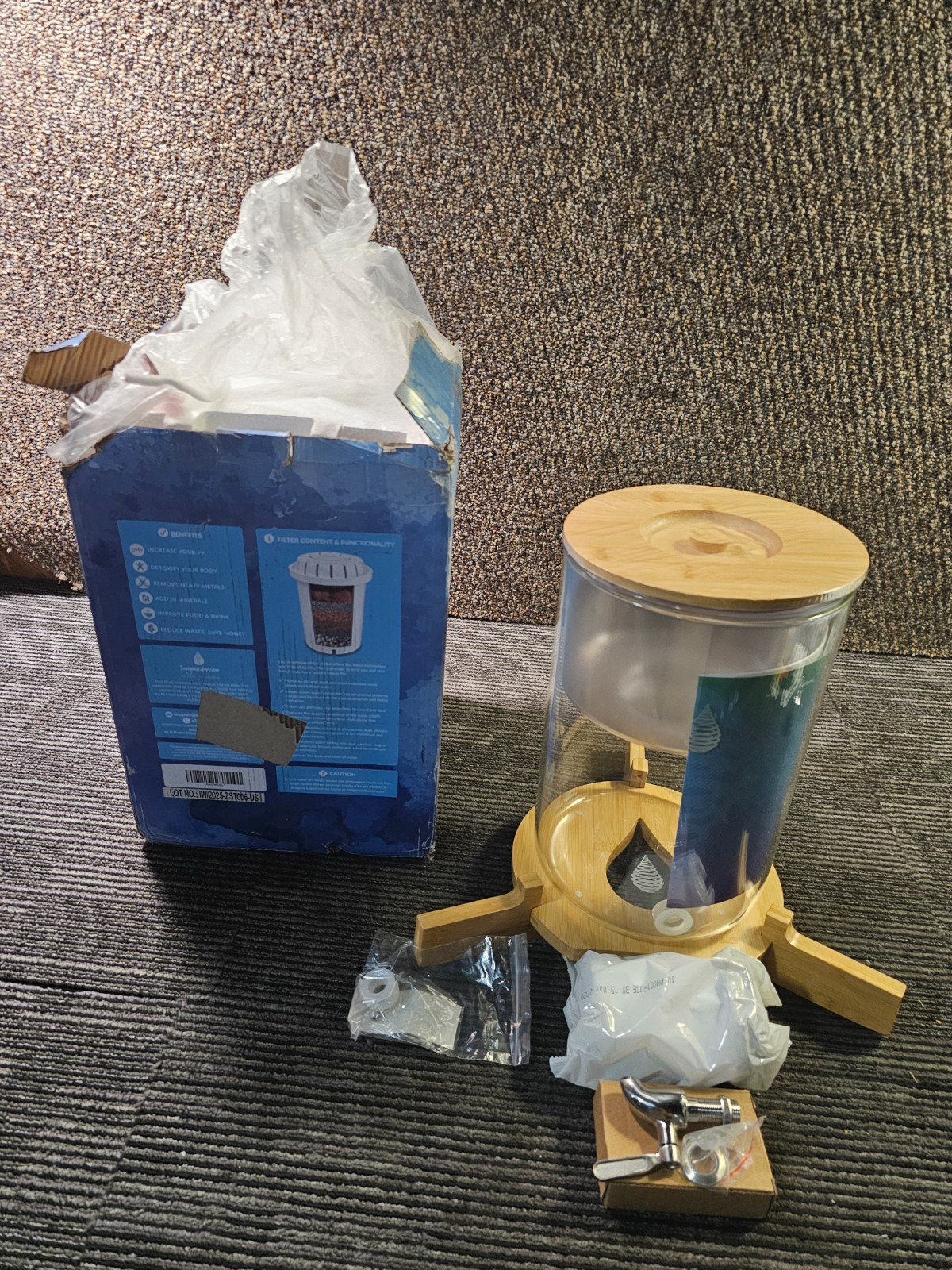 Invigorated Water pH Recharge Glass Alkaline Water Dispenser Filter System gallery