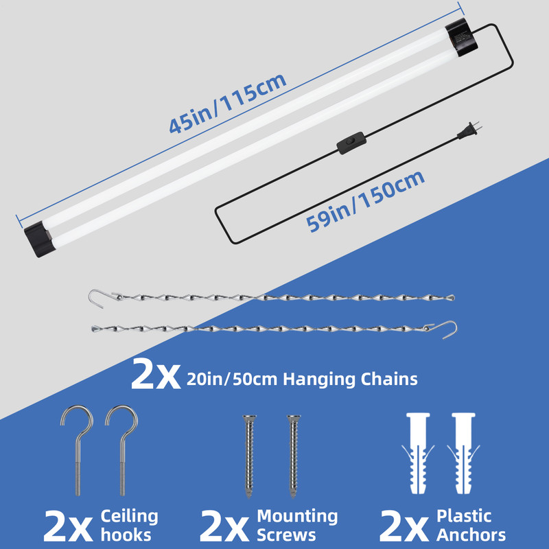 4FT Linkable LED Shop Light for Garage, 4400lm Utility Light Fixture gallery