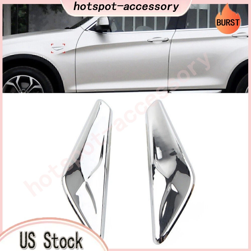 Left + Right Side Fender Chrome Emblem Moulding For BMW X3 F25 X4 F26 2015-2017 gallery