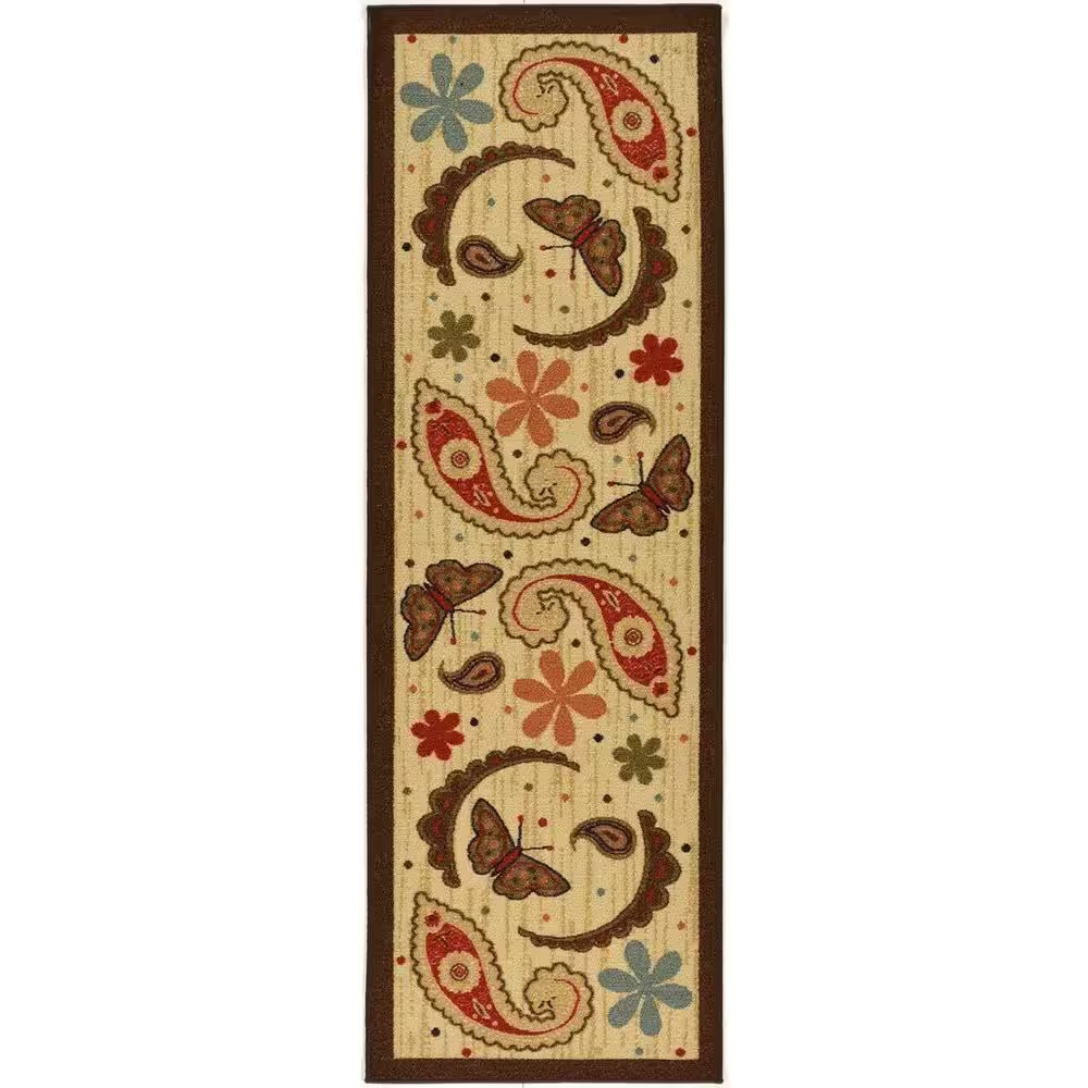 Sara Collection Non-Slip Rubberback Paisley Design 2X5 Kitchen Runner Rug, 1 Ft. gallery