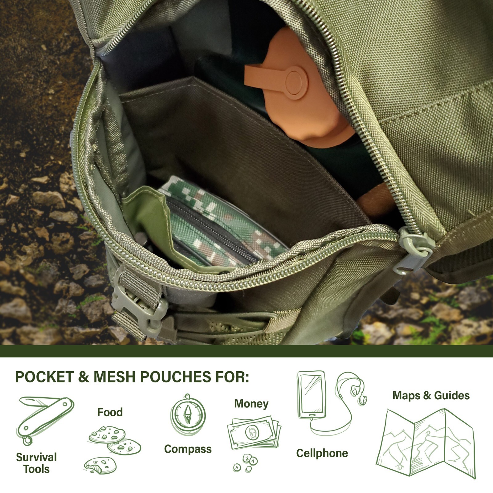 Tactical Hydration Pack with 3L Leak-Proof Water Bladder - 4 Colors Available 3