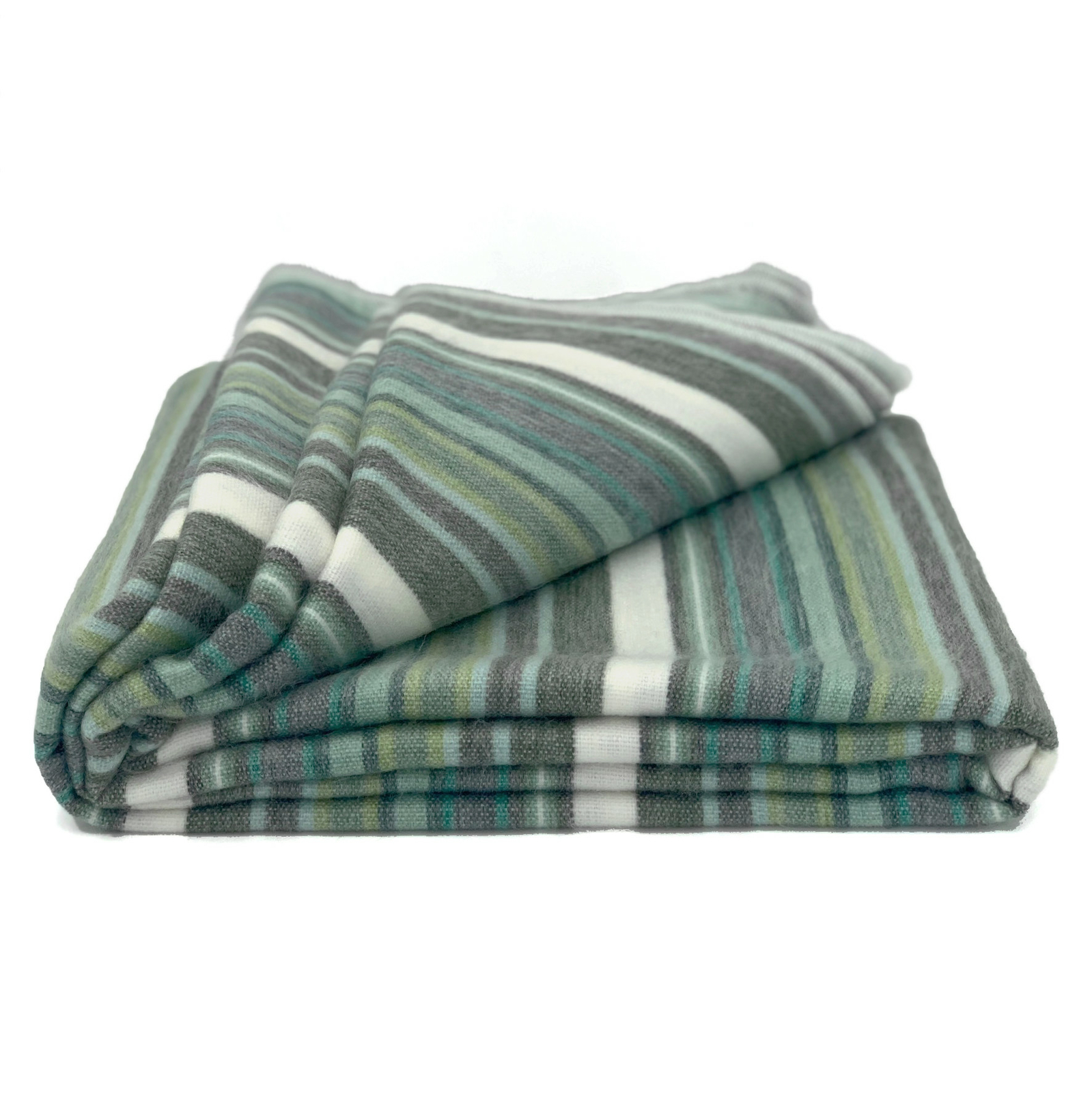 SOFT & WARM STRIPED ALPACA LLAMA WOOL THROW BLANKET 95"x67" QUEEN GREEN gallery