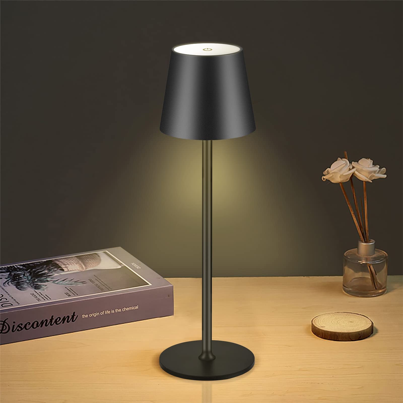 IMQSQIK Cordless Table Lamp USB Rechargeable Simplicity Desk LED Light 4600mAh gallery
