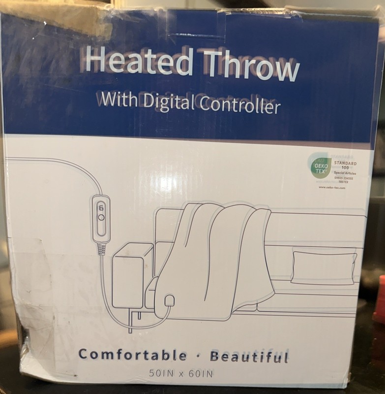 Bedsure Heated Throw Electric Blanket Gray Intertek Certified Digital NEW SEALED gallery