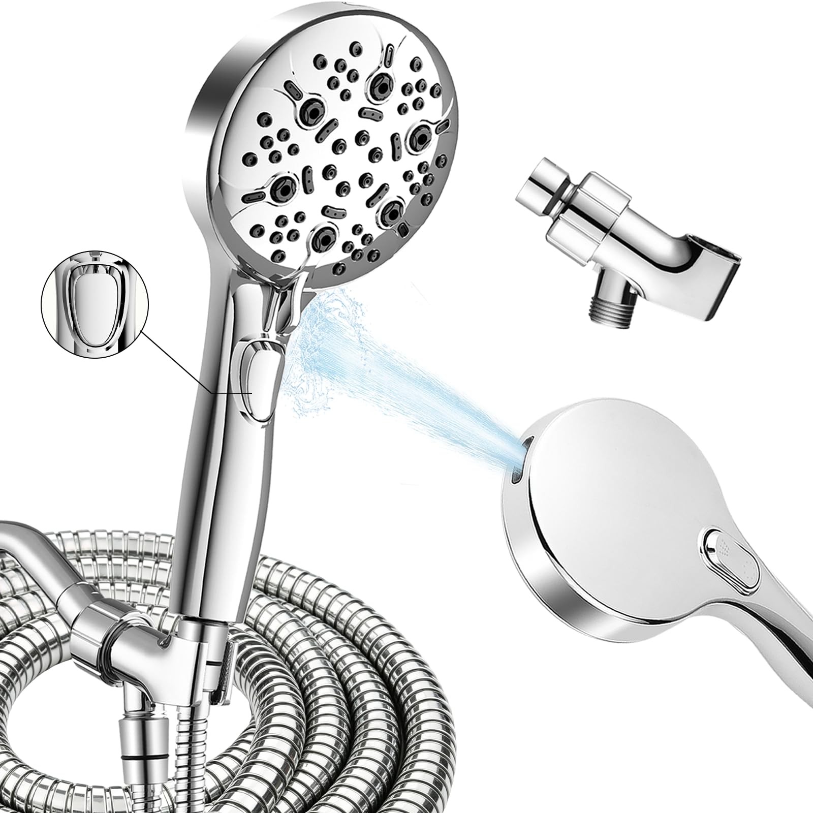 XFTHyzo High Pressure Shower Head with Handheld,8-settings Handheld Shower He... gallery