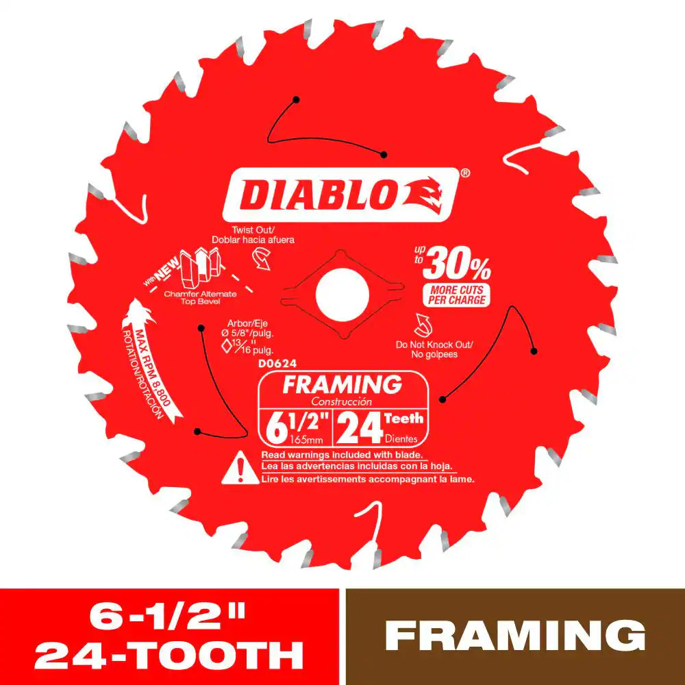 6-1/2In. X 24-Teeth Framing Circular Saw Blade for Wood gallery
