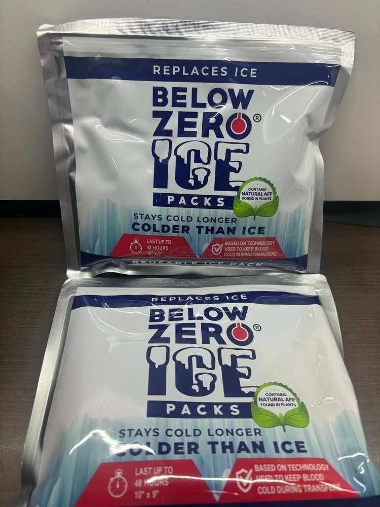Below Zero Reusable Ice Packs 2-Pack 10x9in 48hr Cooler Freezer Blocks NEW!