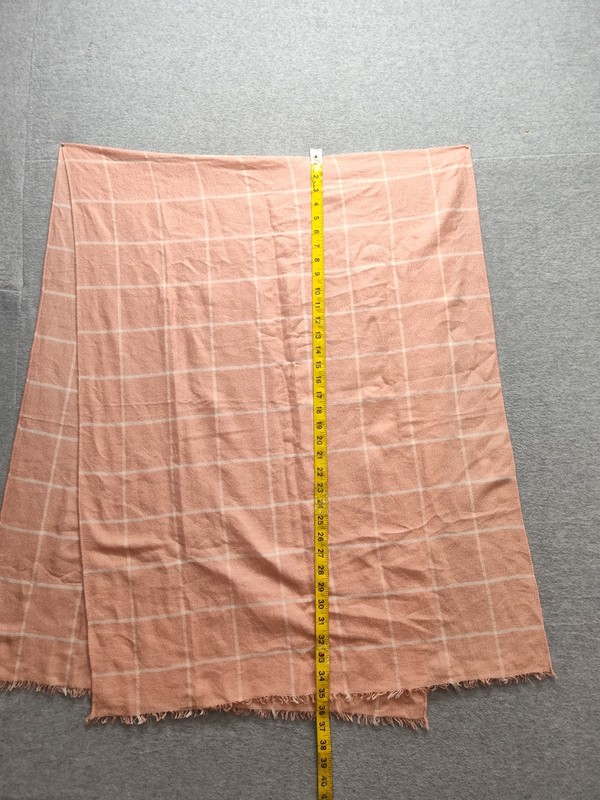 LOFT Blanket One Size Rust Orange Plaid Fringed Edge Large Rectangular Placemat gallery