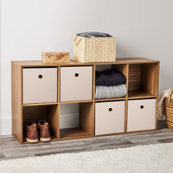 Mainstays Warm Walnut 8 Cube Shelf, Organizer, Storage Cubes gallery