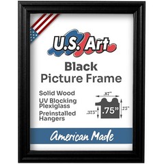 US ART Frames 0.75″ Black Solid Poplar Wood Picture Poster Frames S-B