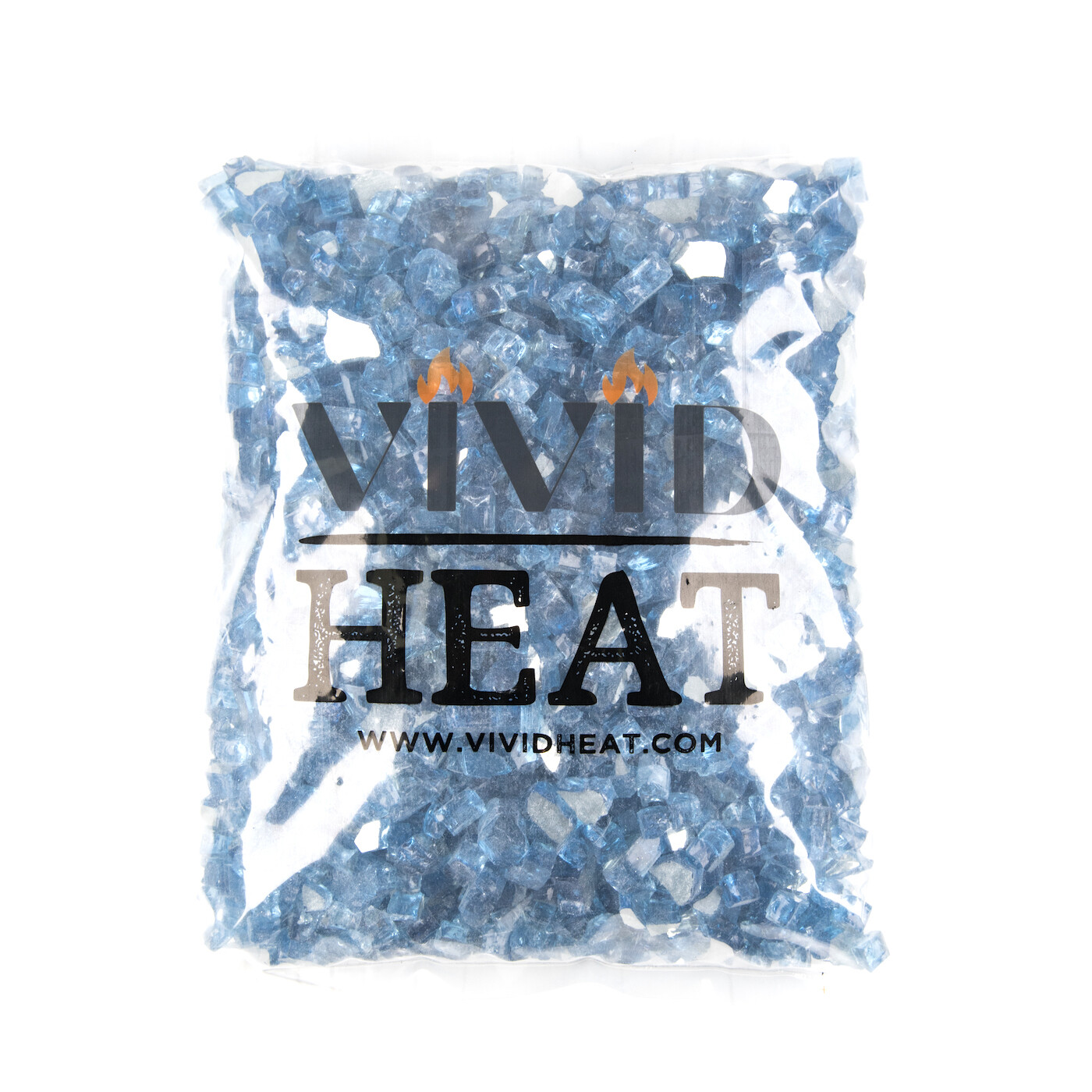 VIVID Pacific Blue Reflective Fireglass 1/2" Inch Fireplace / Fire Pit Glass gallery