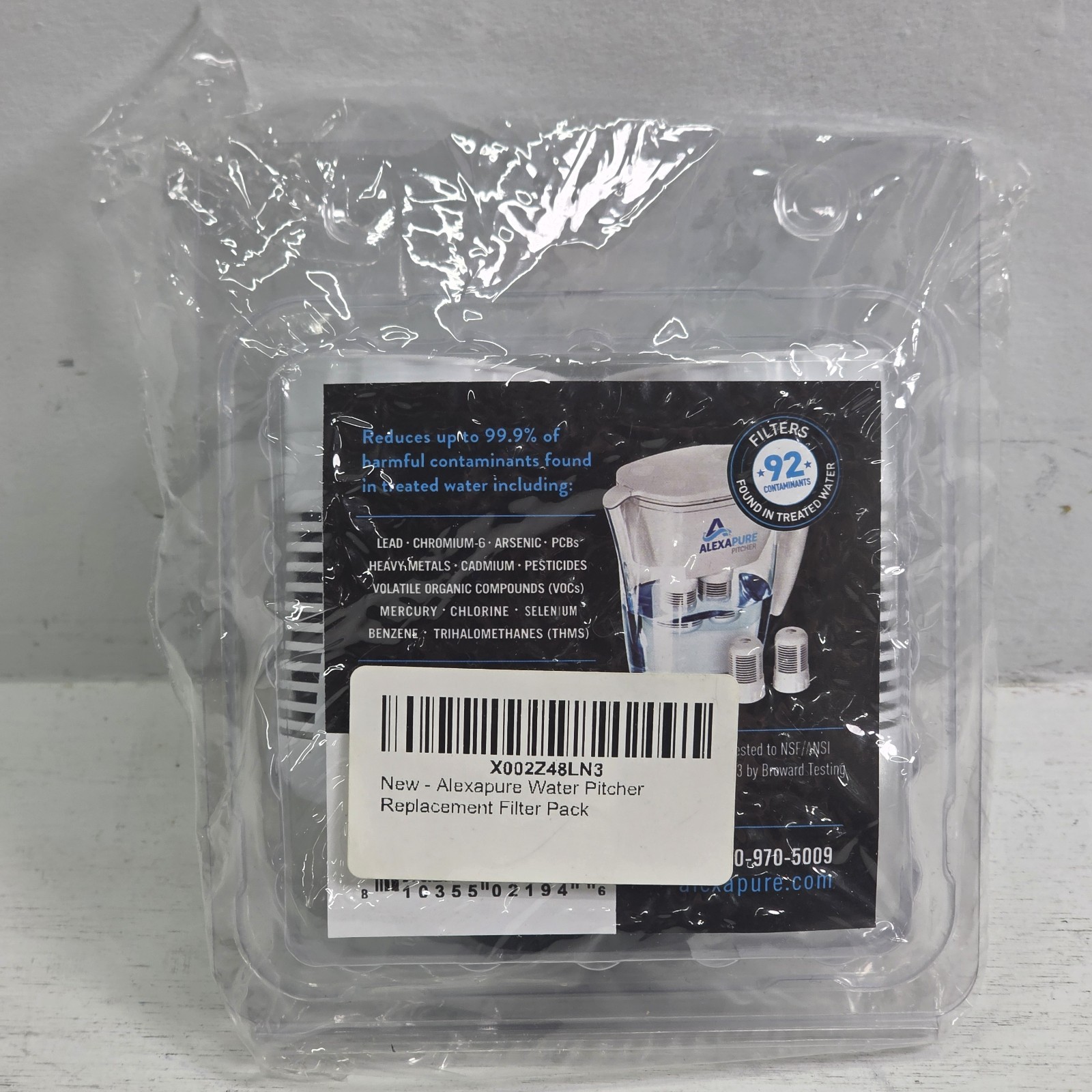 Alexapure Water Pitcher Replacement Filters 2-Pack + 1 Filter Primer New Sealed! gallery
