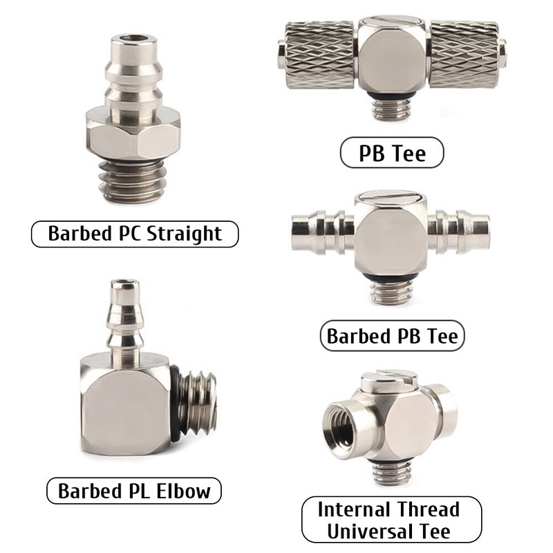 Mini Small Pneumatic Push in Fitting Male Thread Air Line Hose Barb Connector gallery